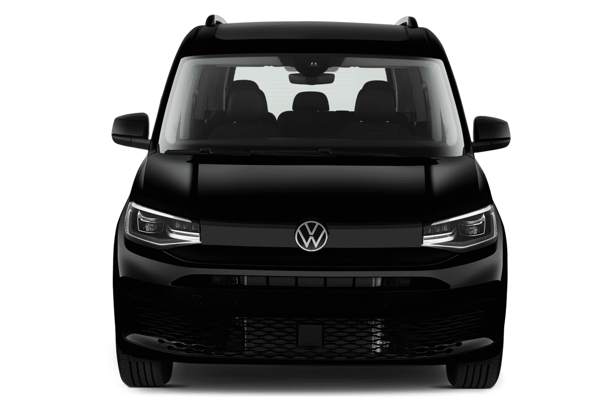 Frontansicht eines VW Caddy, freigestellt