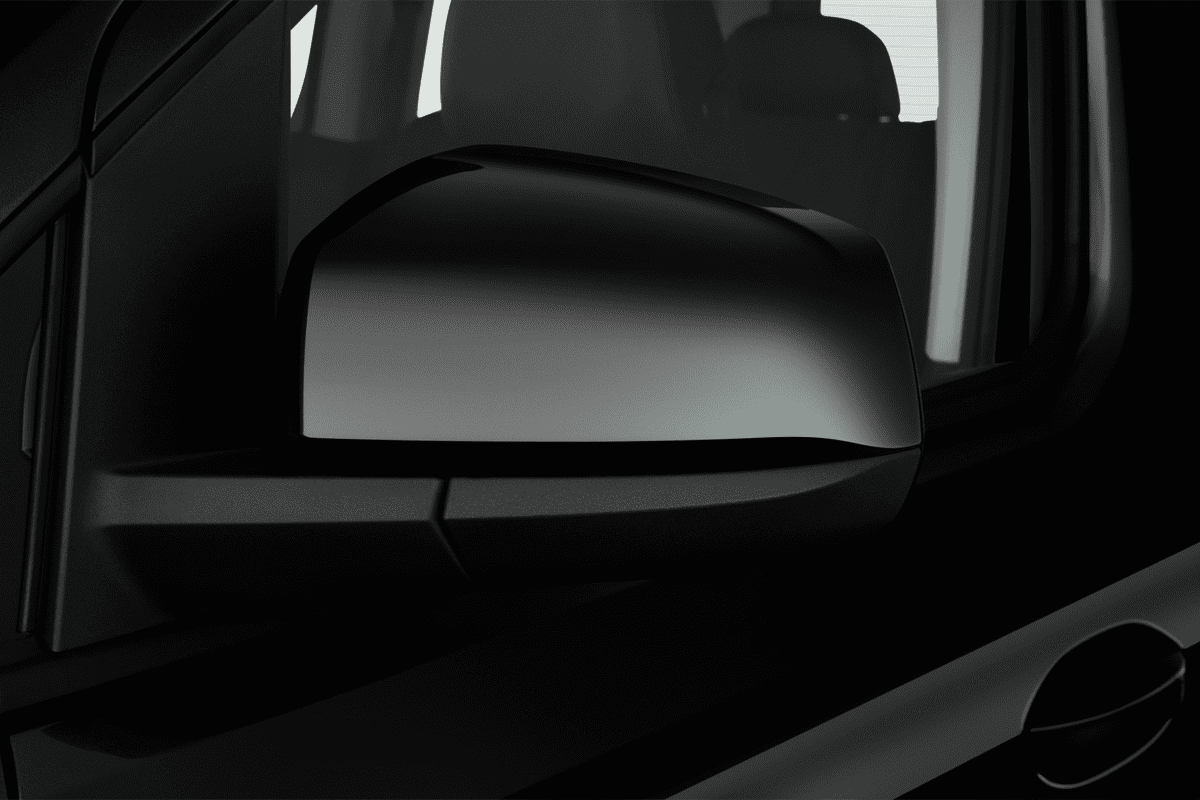 Rückspiegel eines VW Caddy