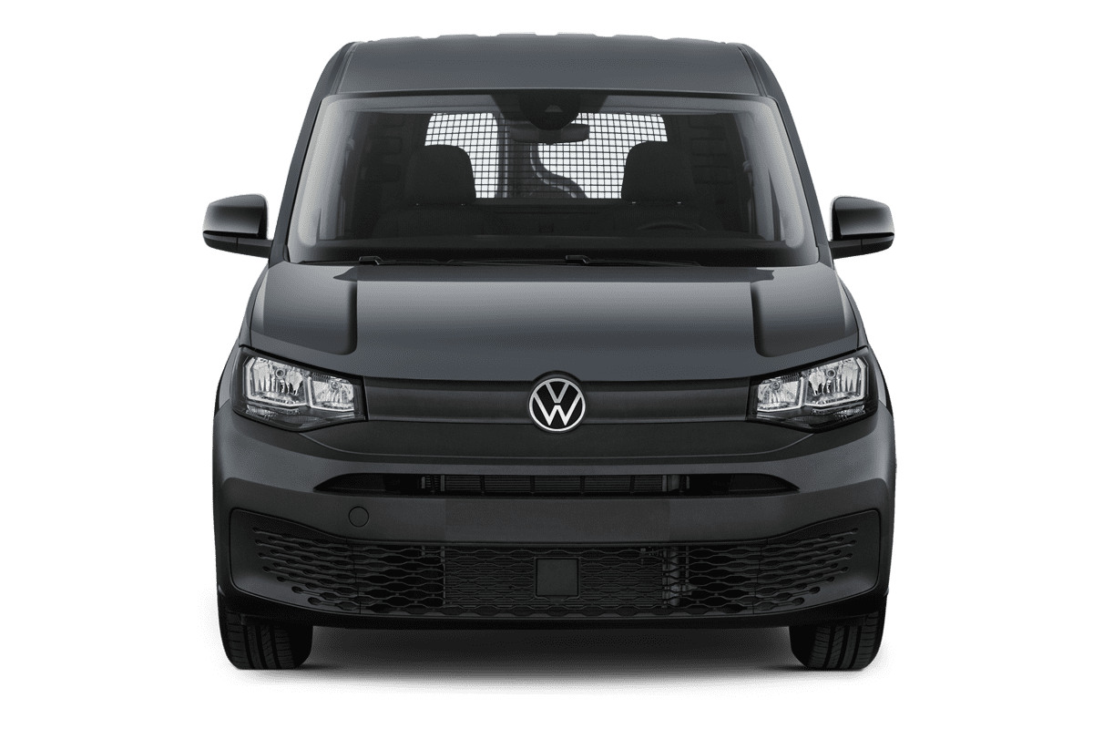 Frontansicht eines VW Caddy Cargo, freigestellt