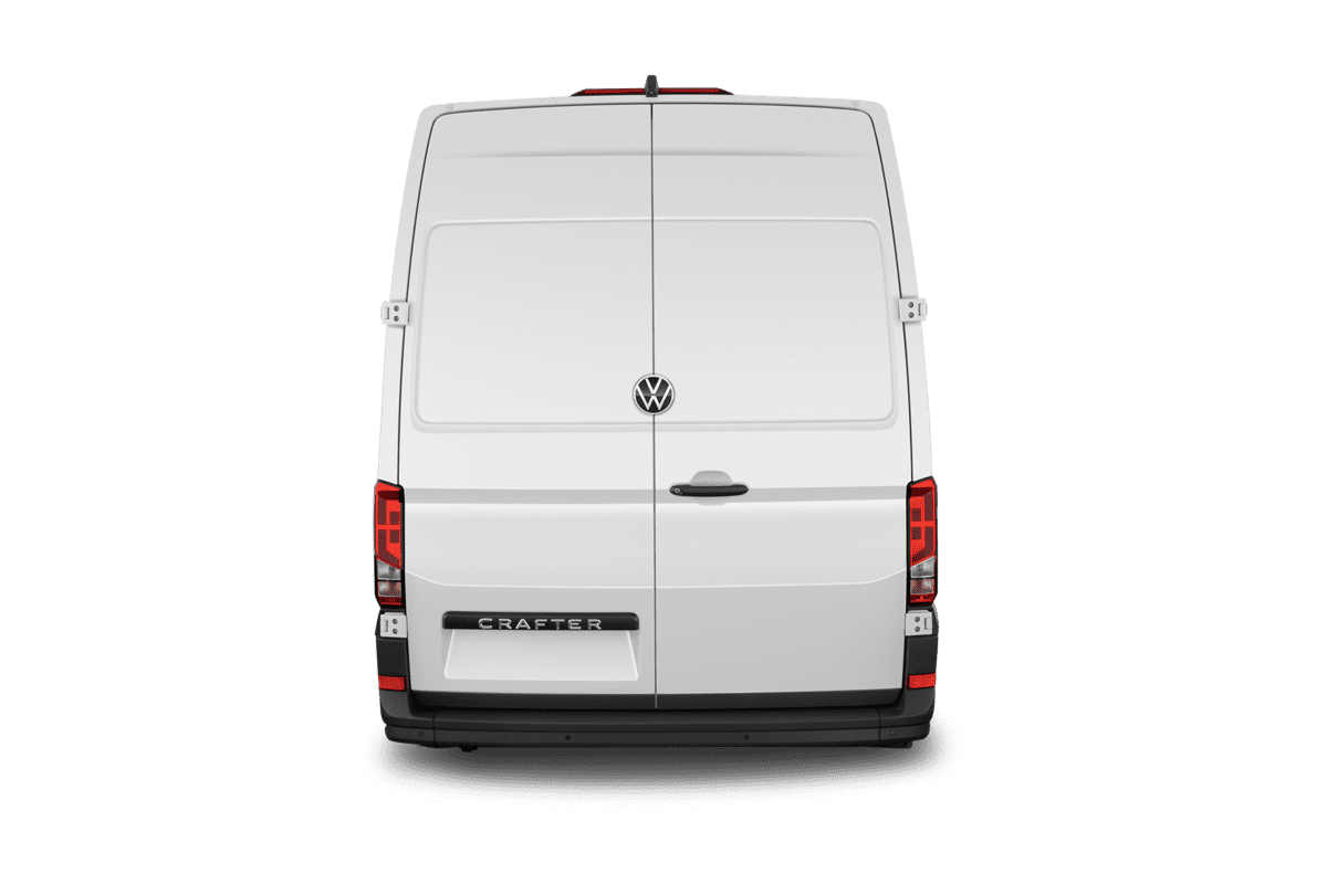 Heckansicht eines VW Crafter Kastenwagen