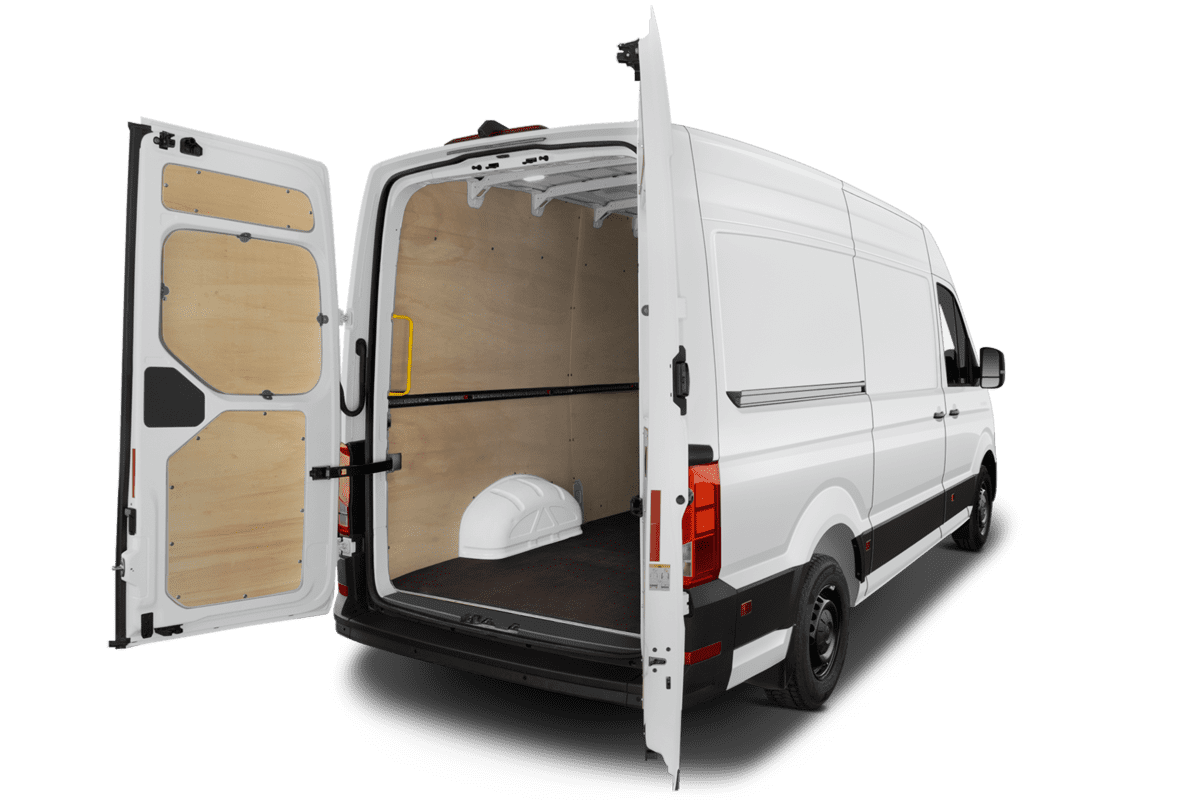 Kofferraum eines VW Crafter Kastenwagen