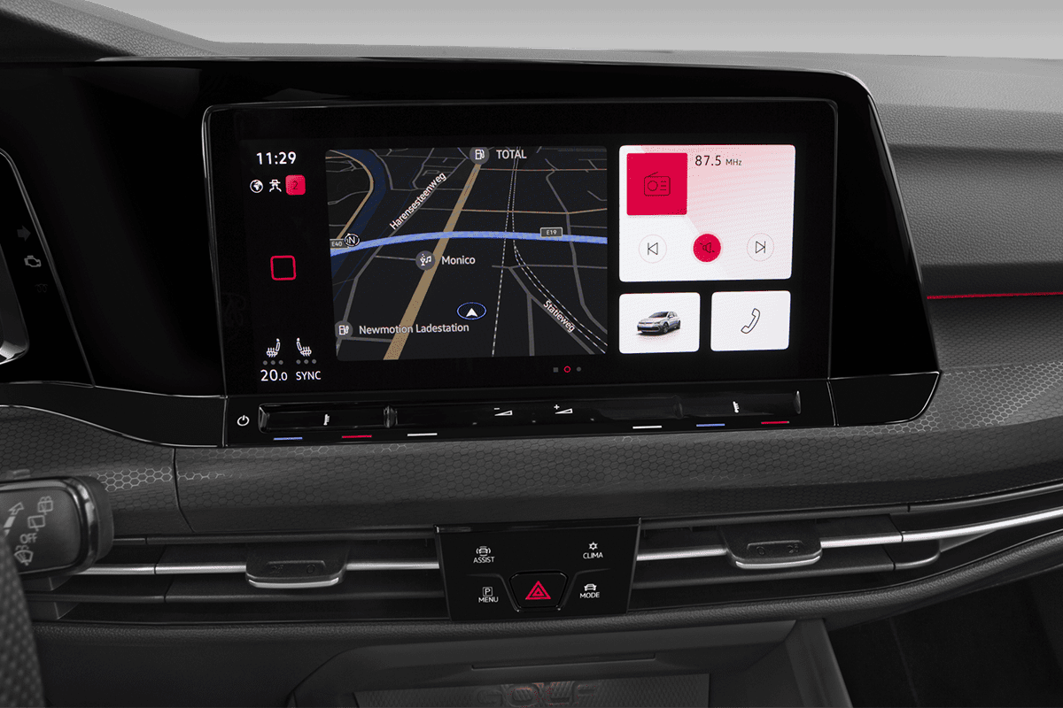 Mittelkonsole eines VW Golf 8 GTI