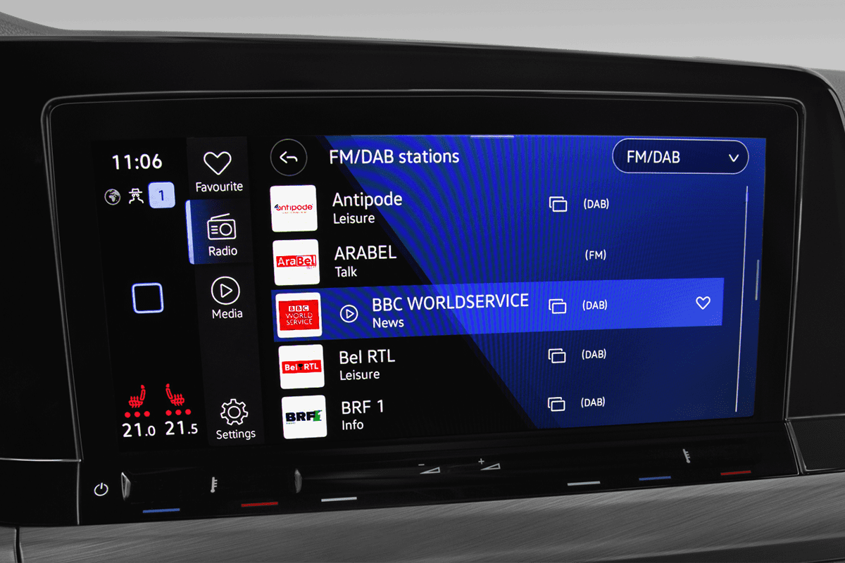 Audiosystem eines VW Golf 8 Edition 50 