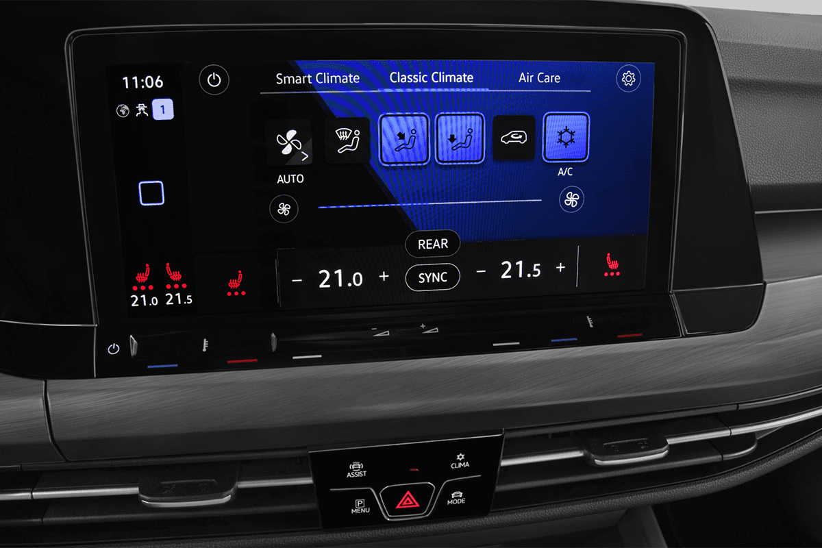 Klimasteuerung eines VW Golf 8 Edition 50 