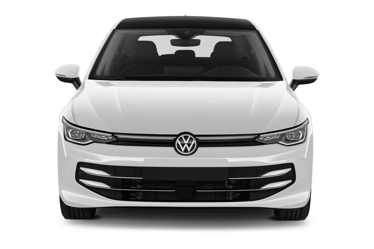 Frontansicht eines VW Golf 8 , freigestellt