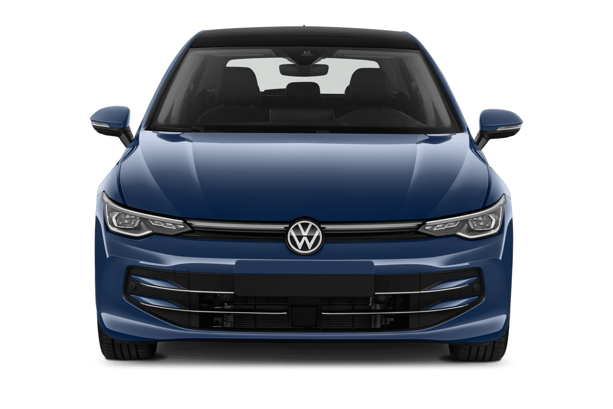 Frontansicht eines VW Golf 8 , freigestellt