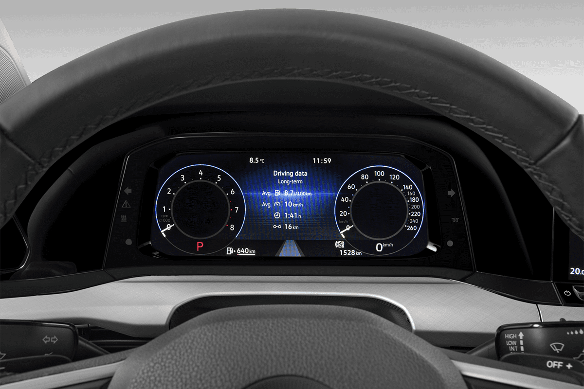 Kombiinstrument eines VW Golf 8 Variant GOAL