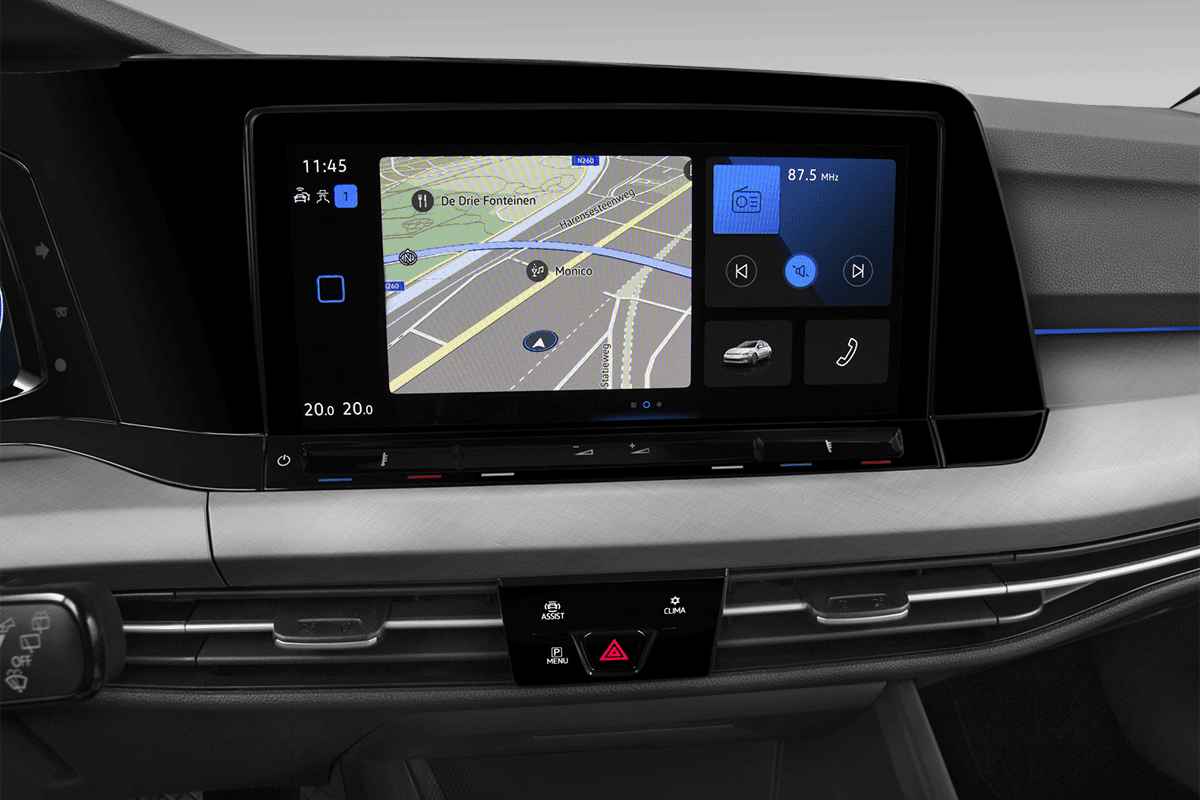 Mittelkonsole eines VW Golf 8 Variant GOAL