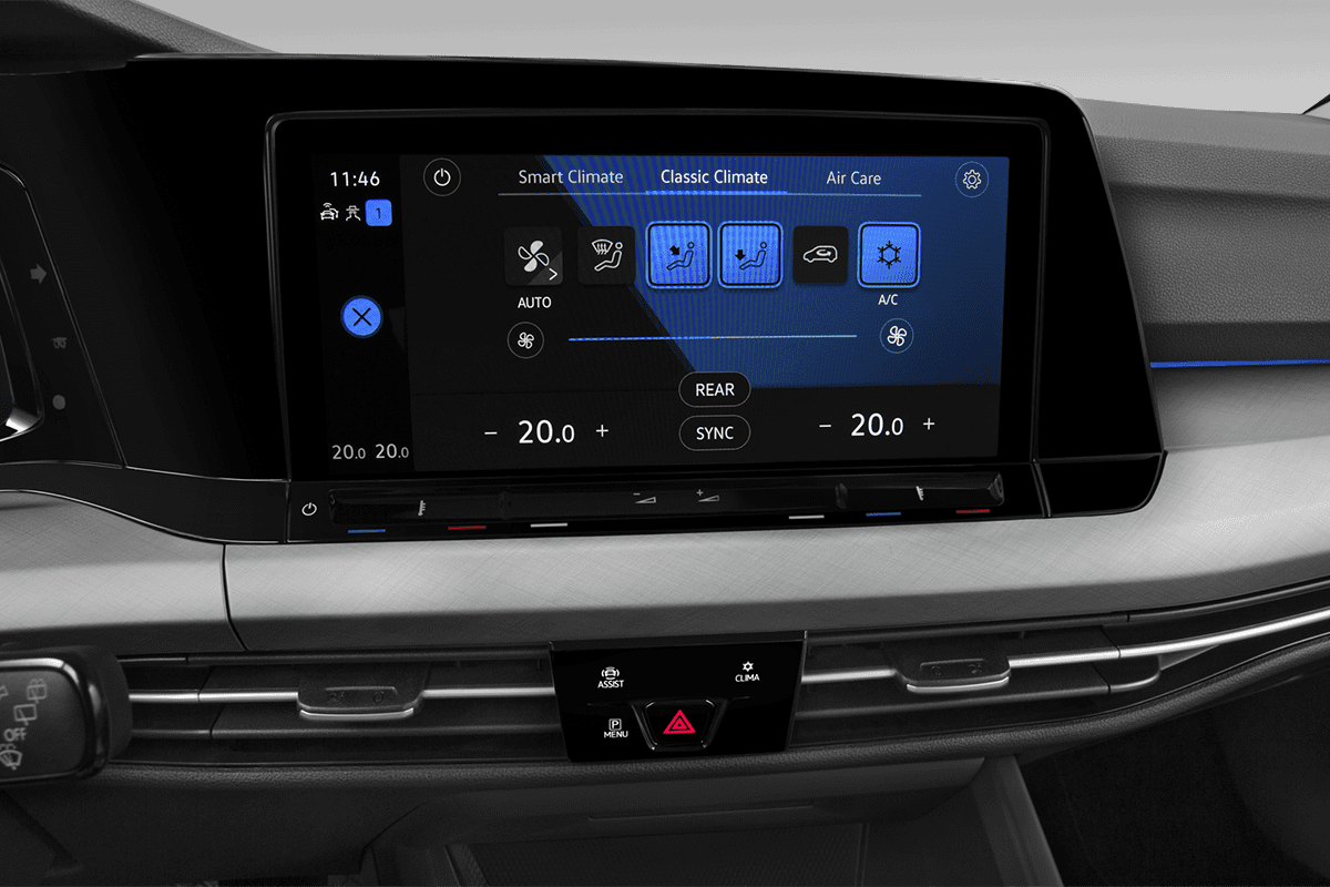 Klimasteuerung eines VW Golf 8 Variant GOAL