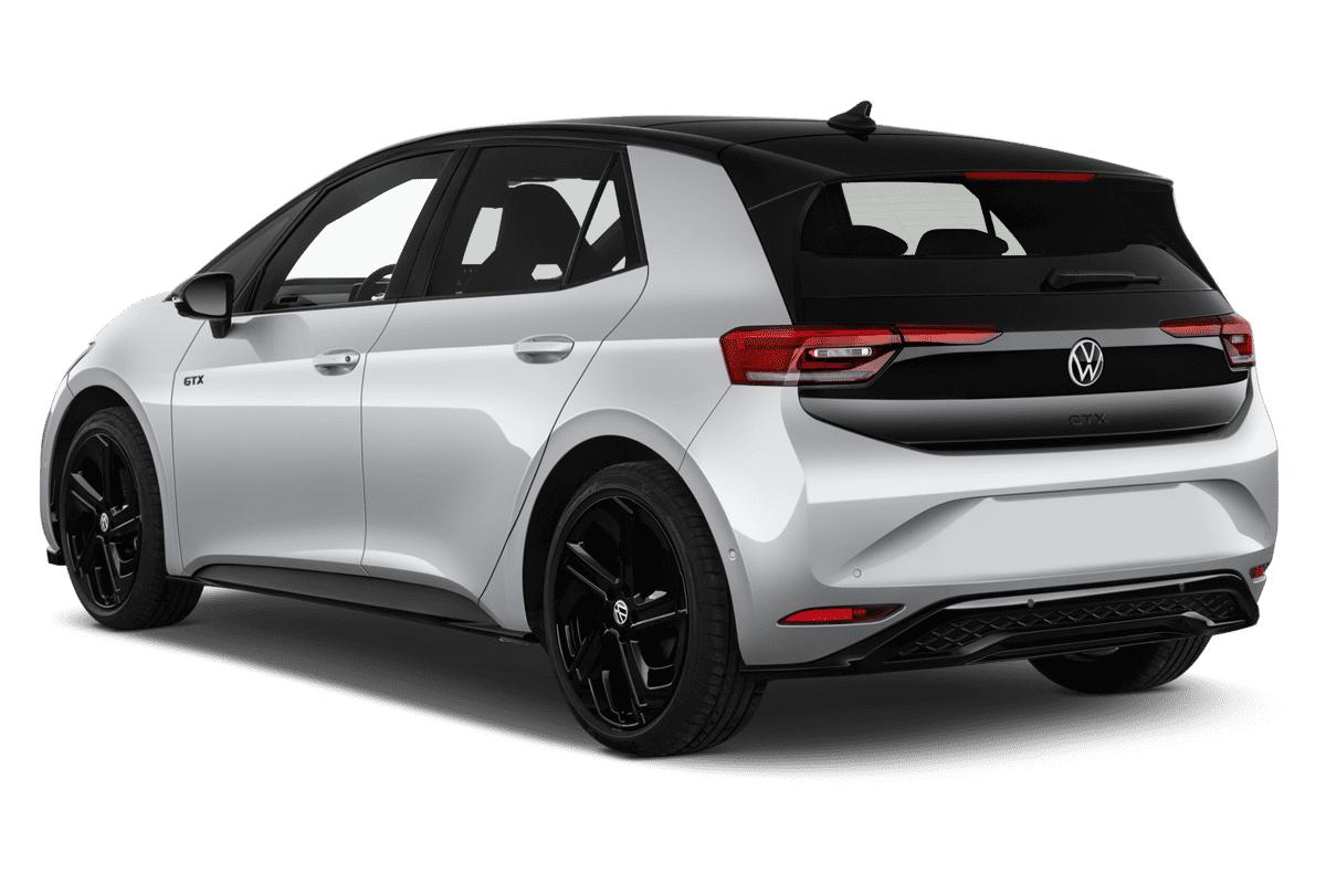 Schräge Heckansicht eines VW ID.3 GOAL , freigestellt