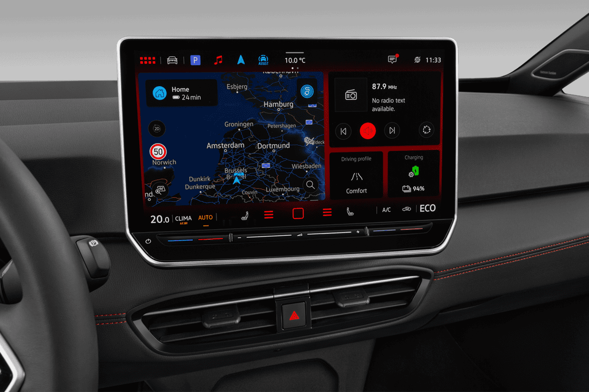 Mittelkonsole eines VW ID.3 GOAL