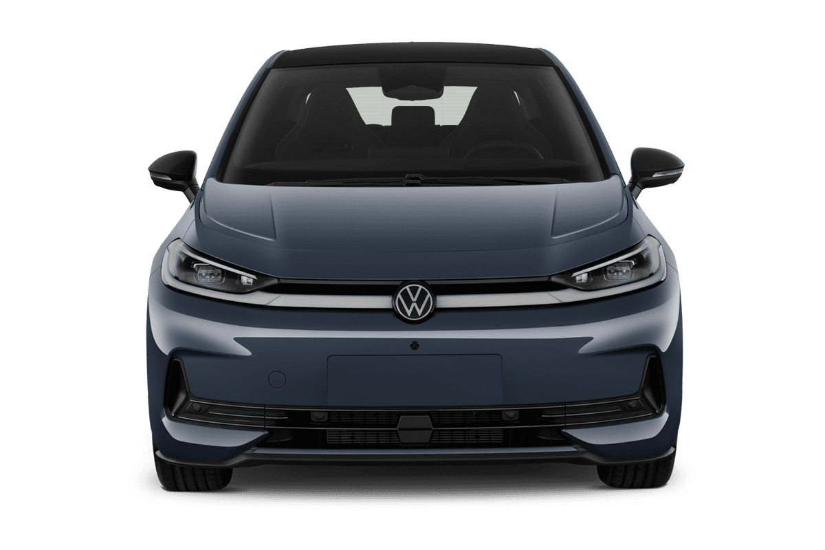 Frontansicht eines VW ID.3 Neo, freigestellt (KI-generiert)