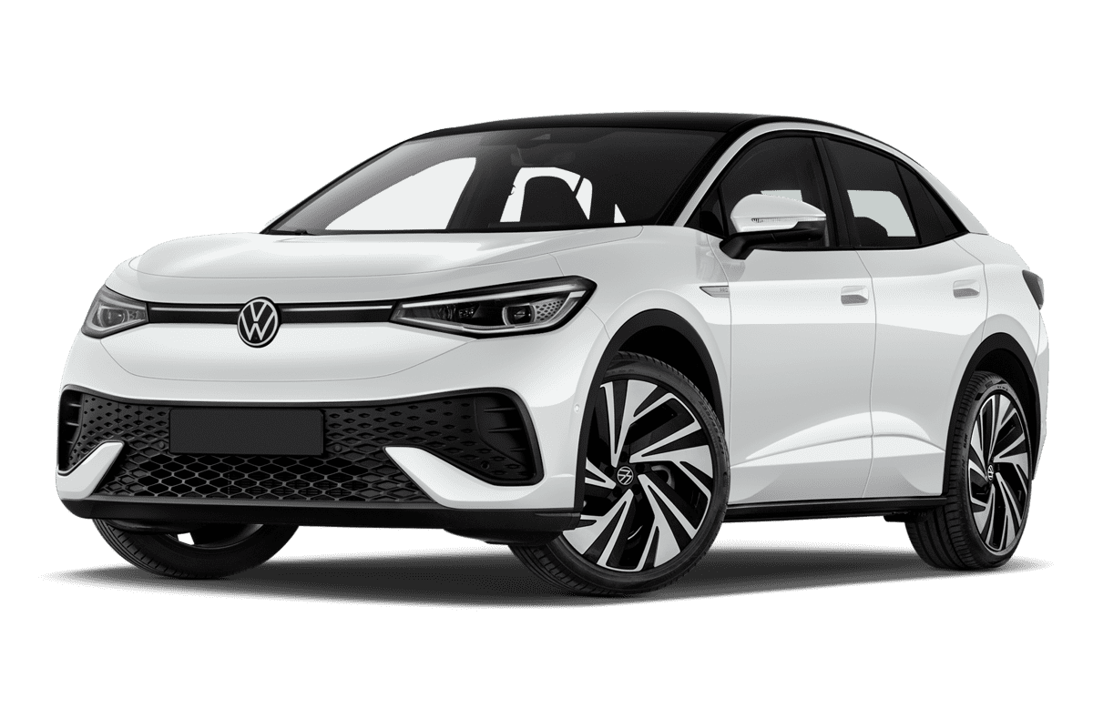 Tiefe, schräge Heckansicht eines VW ID.5 GOAL , freigestellt