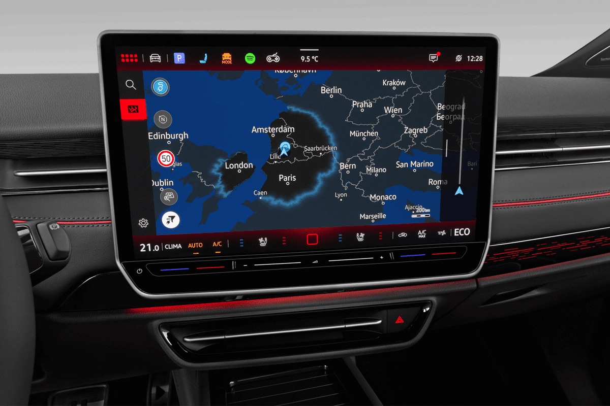 Mittelkonsole eines VW ID.7 Tourer 