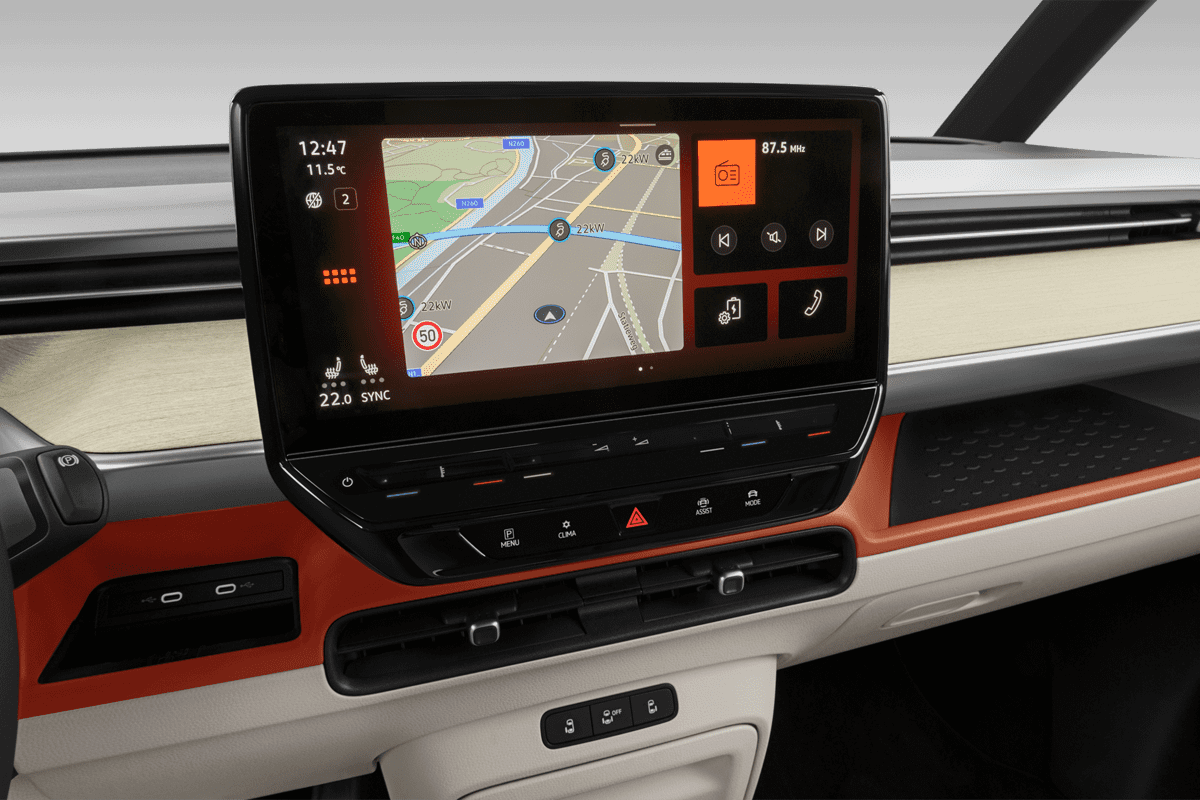 Mittelkonsole eines VW ID. Buzz GTX