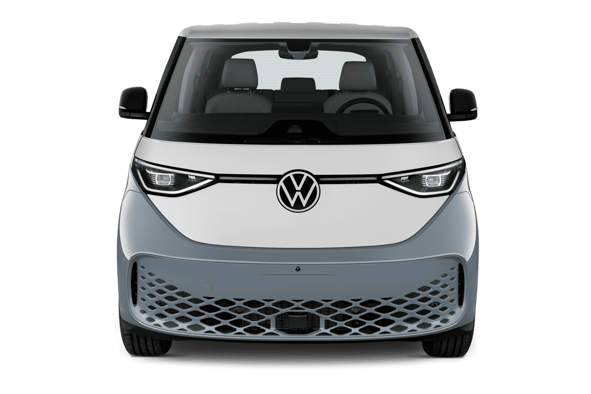 Frontansicht eines VW ID. Buzz, freigestellt