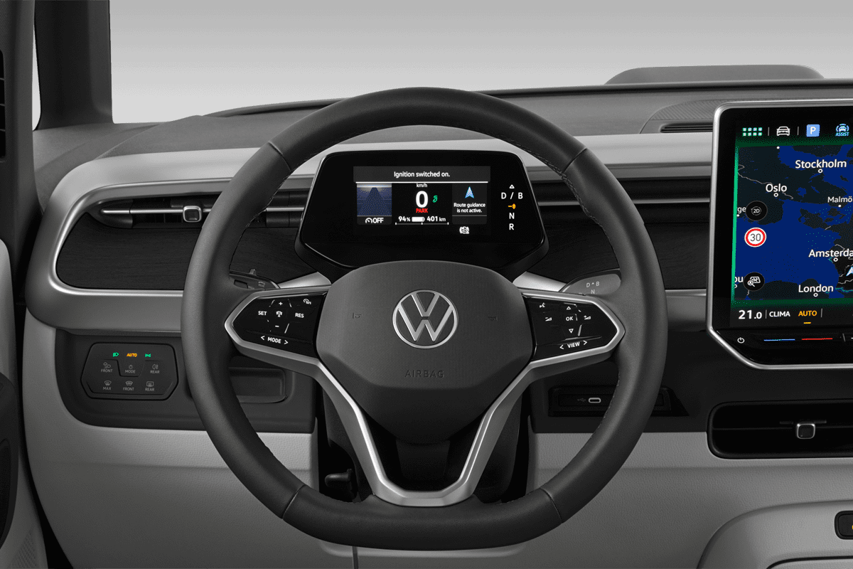 Lenkrad eines VW ID. Buzz