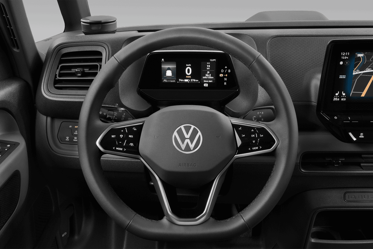 Lenkrad eines VW ID. Buzz Cargo