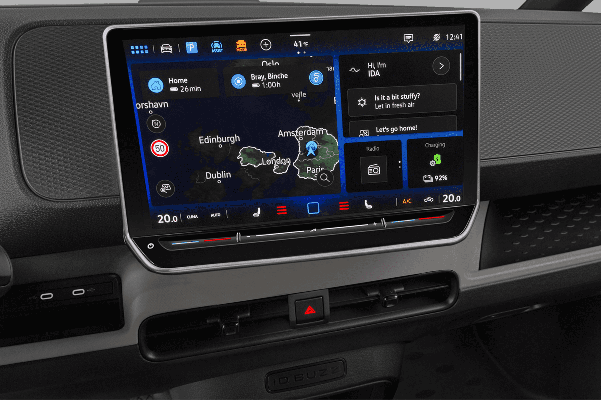 Mittelkonsole eines VW ID. Buzz Cargo