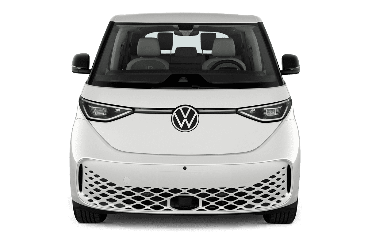 Frontansicht eines VW ID. Buzz, freigestellt