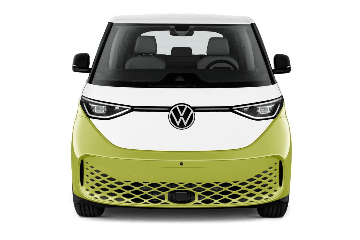 Frontansicht eines VW ID. Buzz, freigestellt