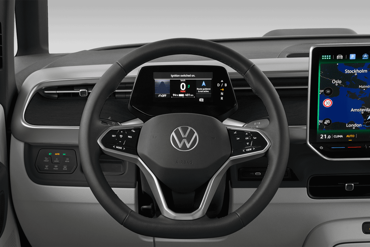 Lenkrad eines VW ID. Buzz