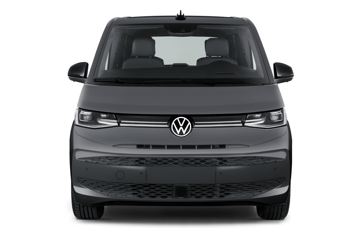 Frontansicht eines VW Multivan Plug-in-Hybrid, freigestellt