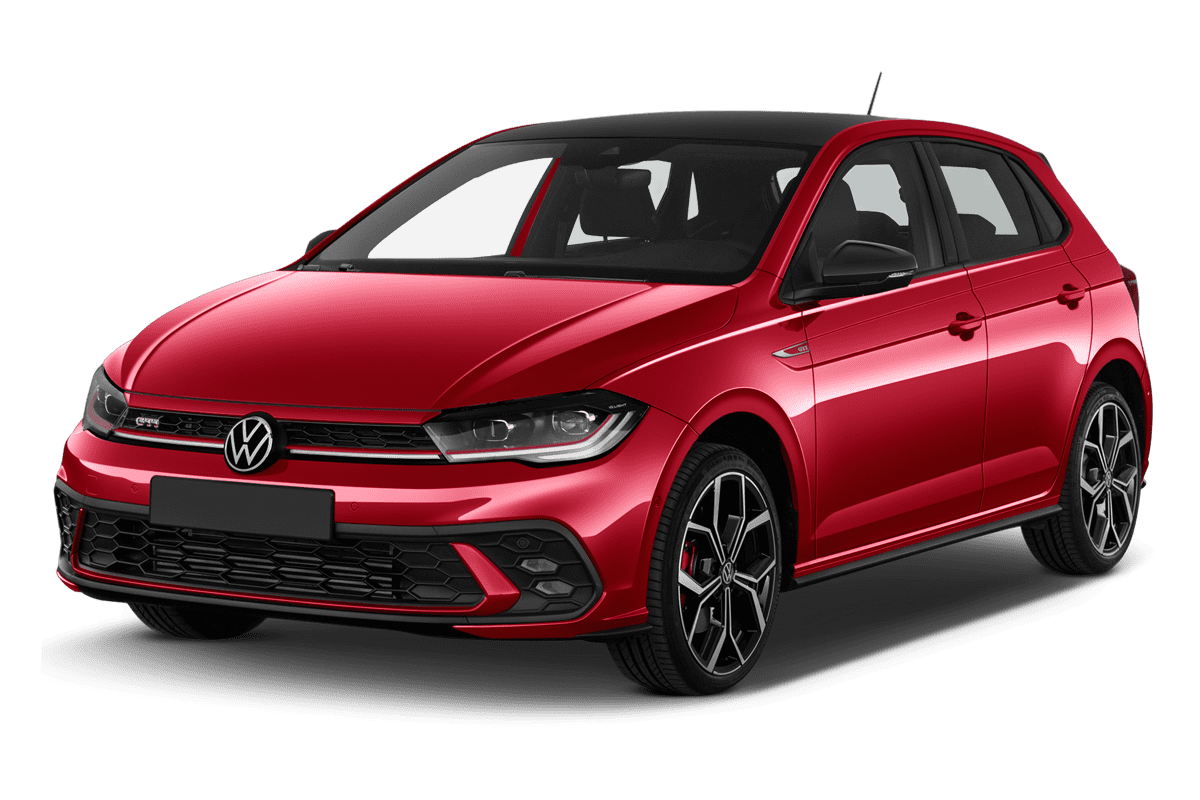 Schräge Frontansicht eines VW Polo GTI, freigestellt