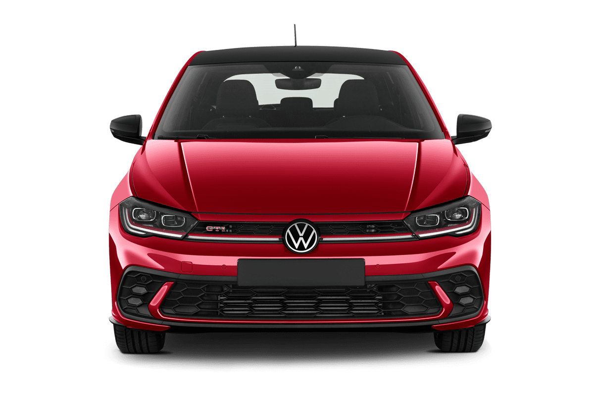 Frontansicht eines VW Polo GTI, freigestellt