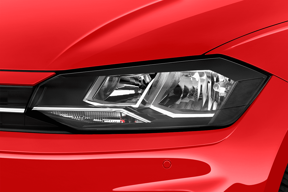 Frontscheinwerfer eines VW Polo TGI