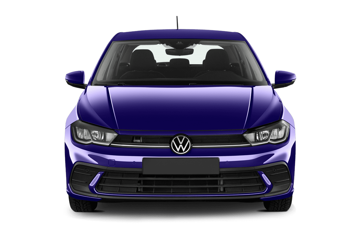 Frontansicht eines VW Polo, freigestellt