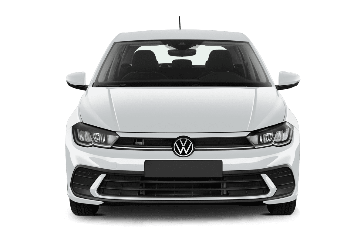 Frontansicht eines VW Polo, freigestellt