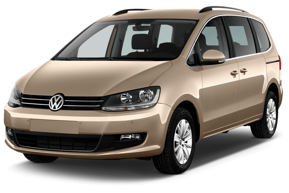 Schräge Frontansicht eines VW Sharan ACTIVE, freigestellt