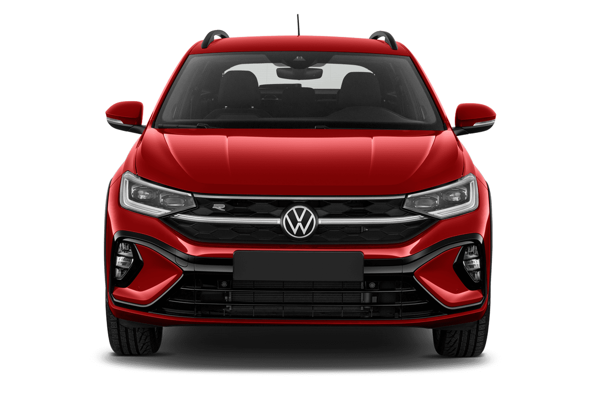 Frontansicht eines VW Taigo, freigestellt