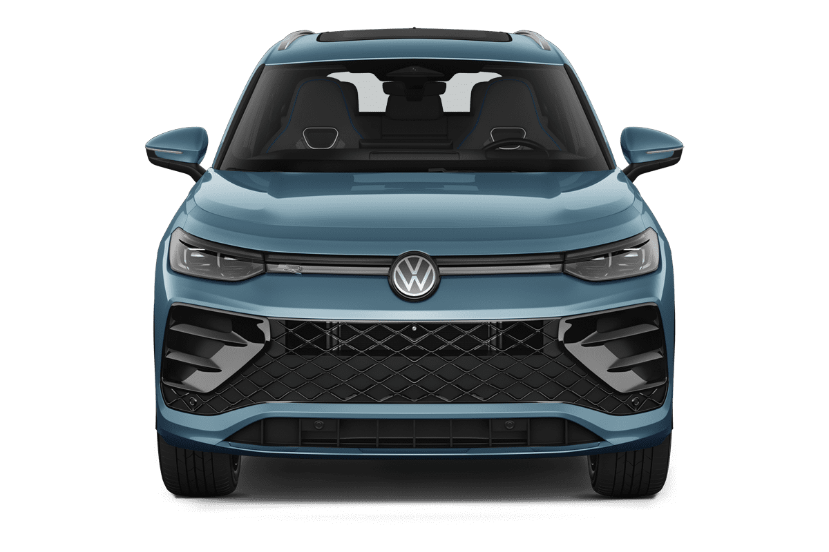 Frontansicht eines VW Tayron, freigestellt