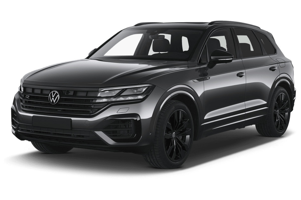 Schräge Frontansicht eines VW Touareg R, freigestellt