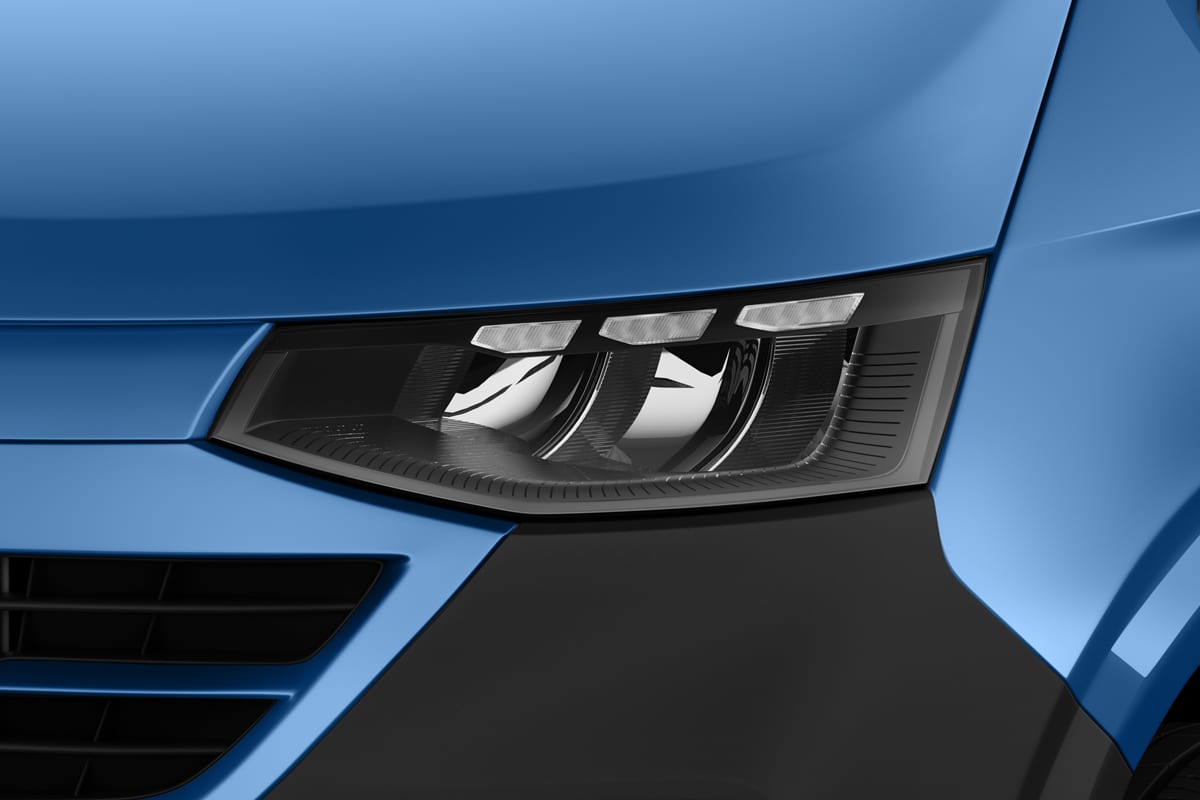 Frontscheinwerfer eines VW Transporter Kastenwagen 