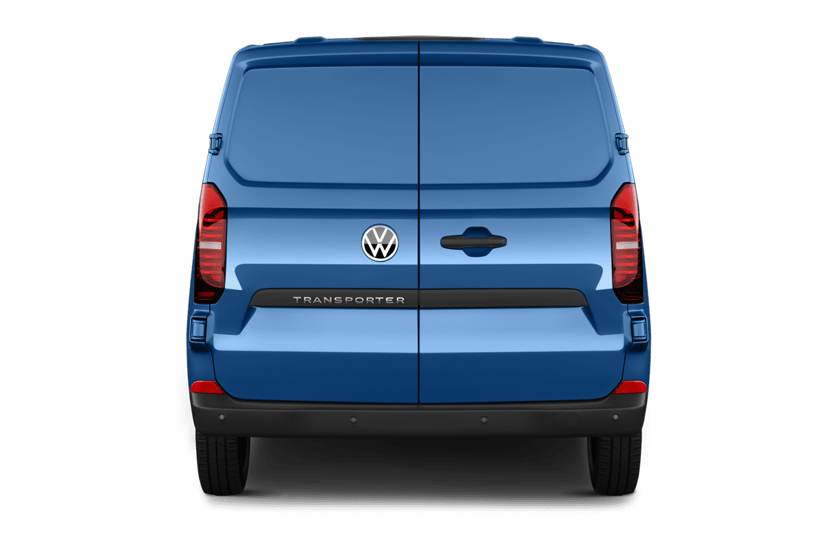 Heckansicht eines VW Transporter Kastenwagen 