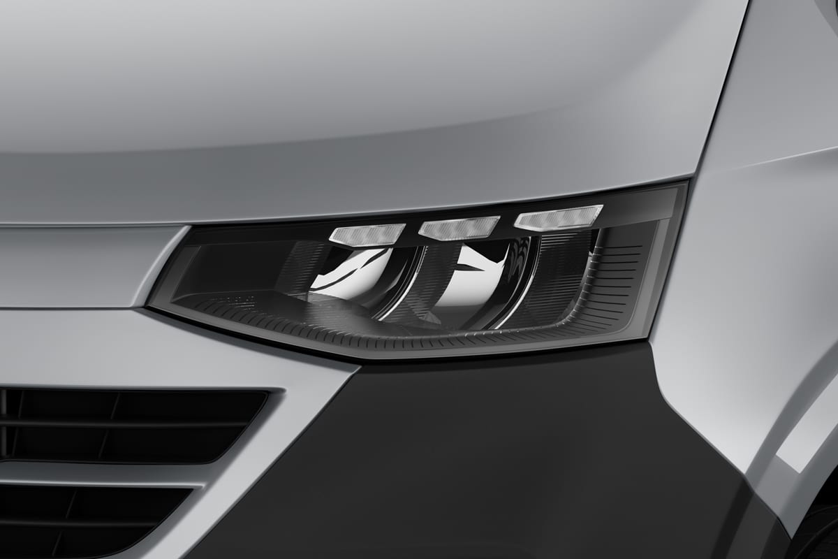 Frontscheinwerfer eines VW Transporter Kastenwagen 