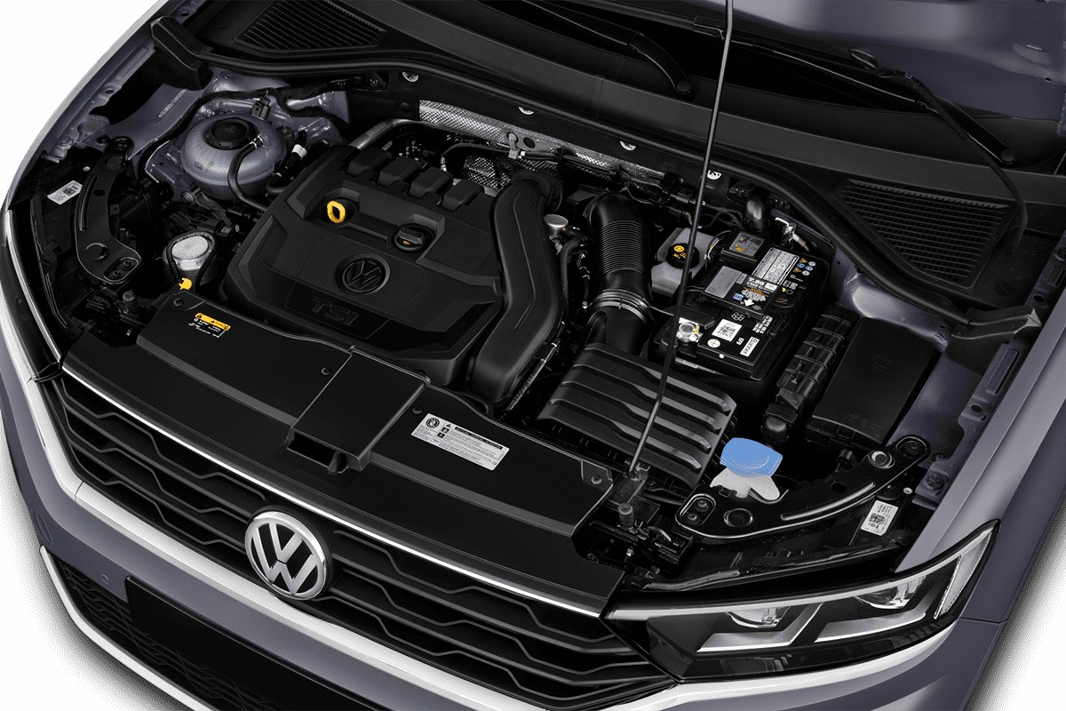 Motorraum eines VW T-Roc ACTIVE 