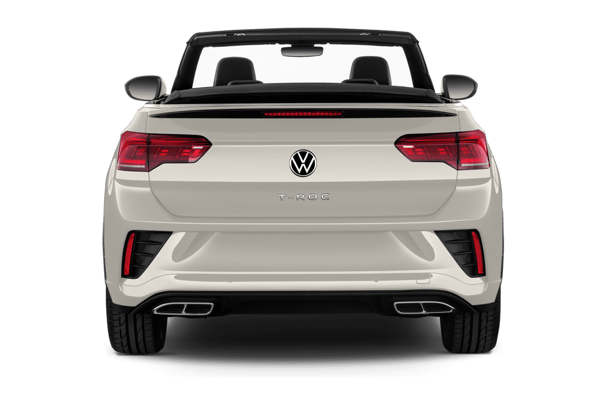 Heckansicht eines VW T-Roc Cabriolet