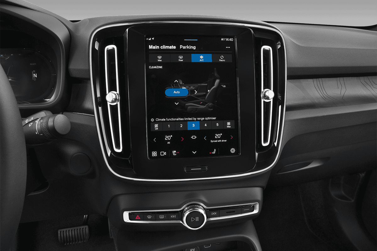 Klimasteuerung eines Volvo C40 Recharge