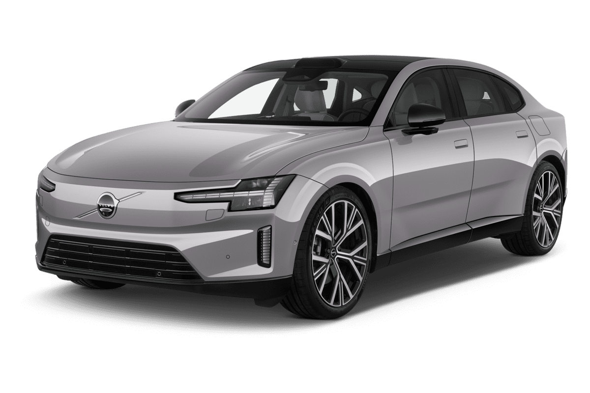 Schräge Frontansicht eines Volvo ES90, freigestellt