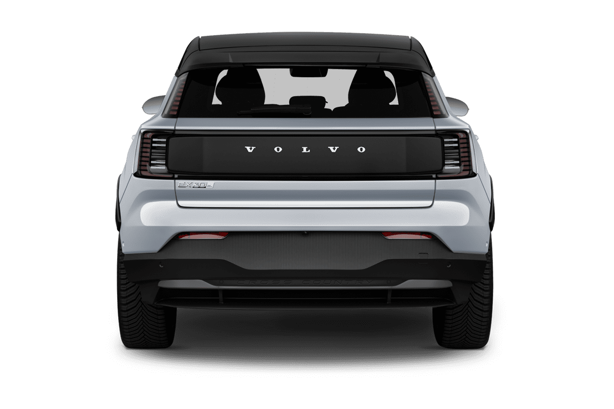 Heckansicht eines Volvo EX30 Cross Country