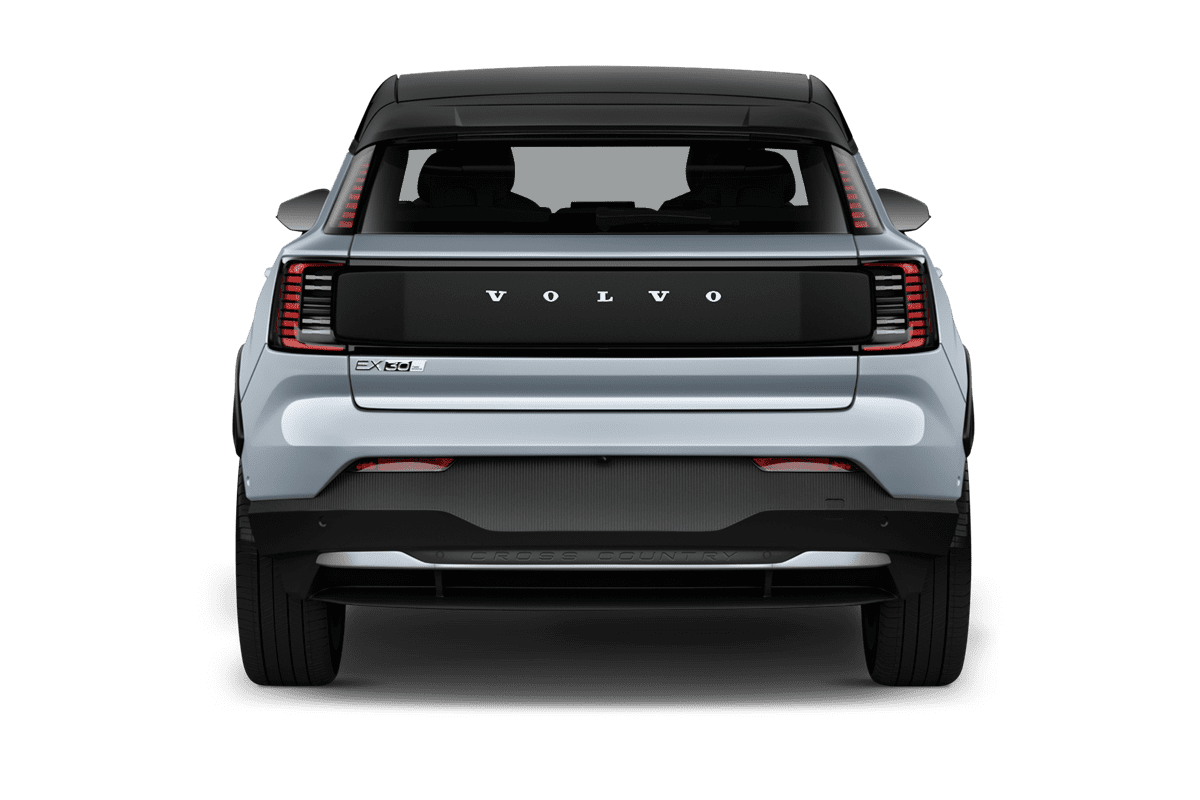 Heckansicht eines Volvo EX30 Cross Country 