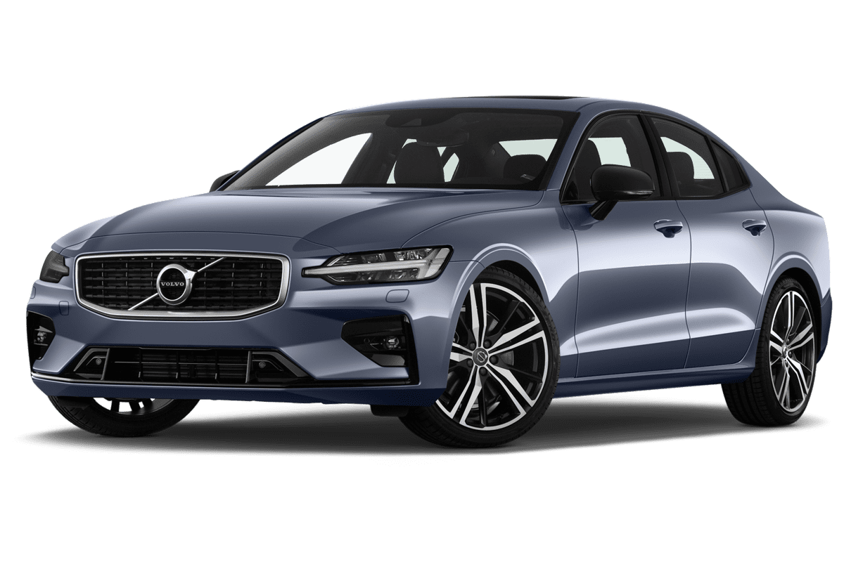 Tiefe, schräge Heckansicht eines Volvo S60 , freigestellt