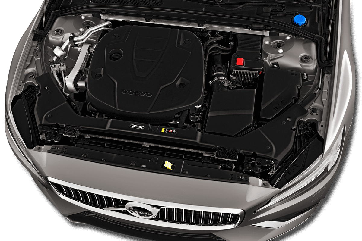 Motorraum eines Volvo V60 Recharge