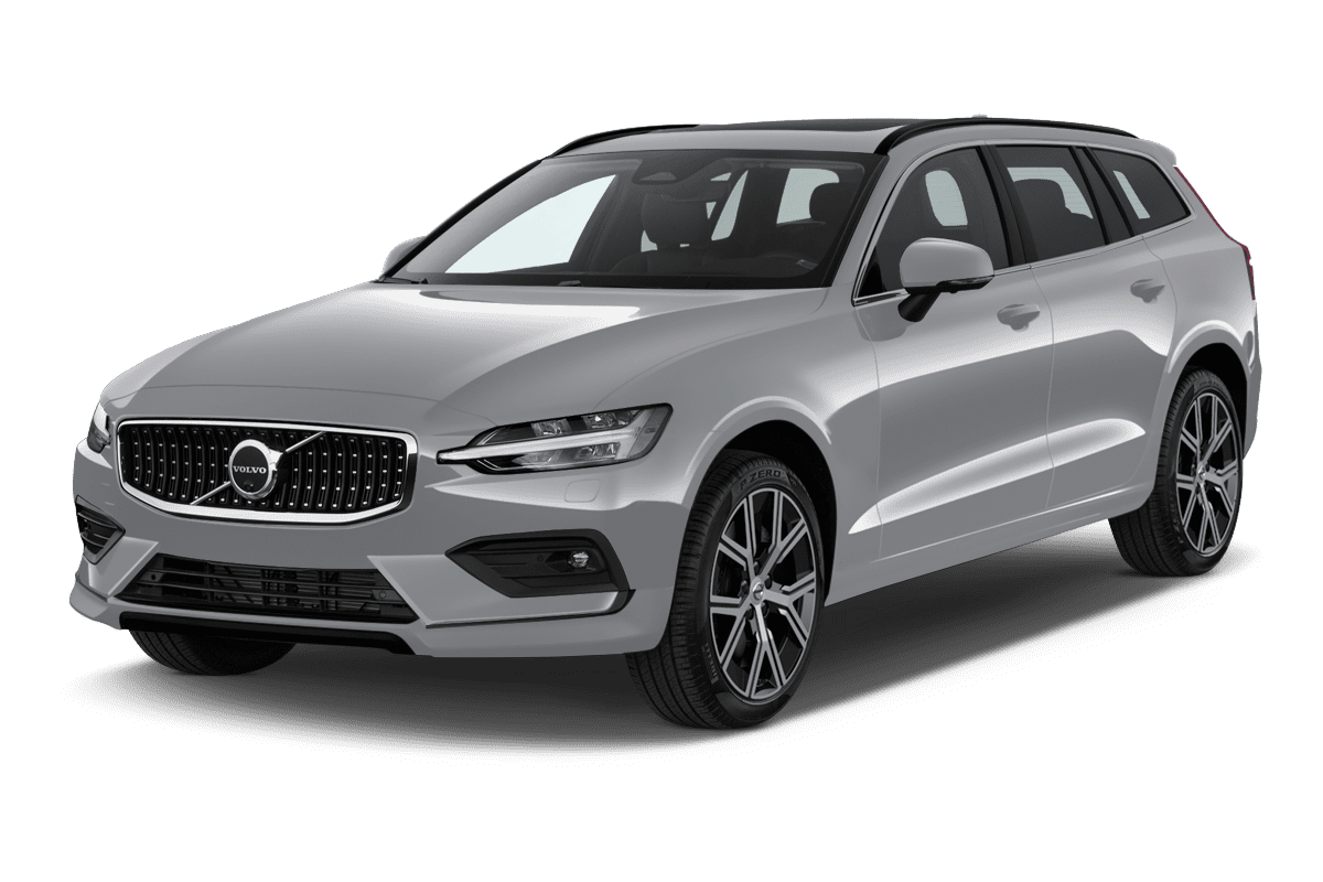 Schräge Frontansicht eines Volvo V60, freigestellt
