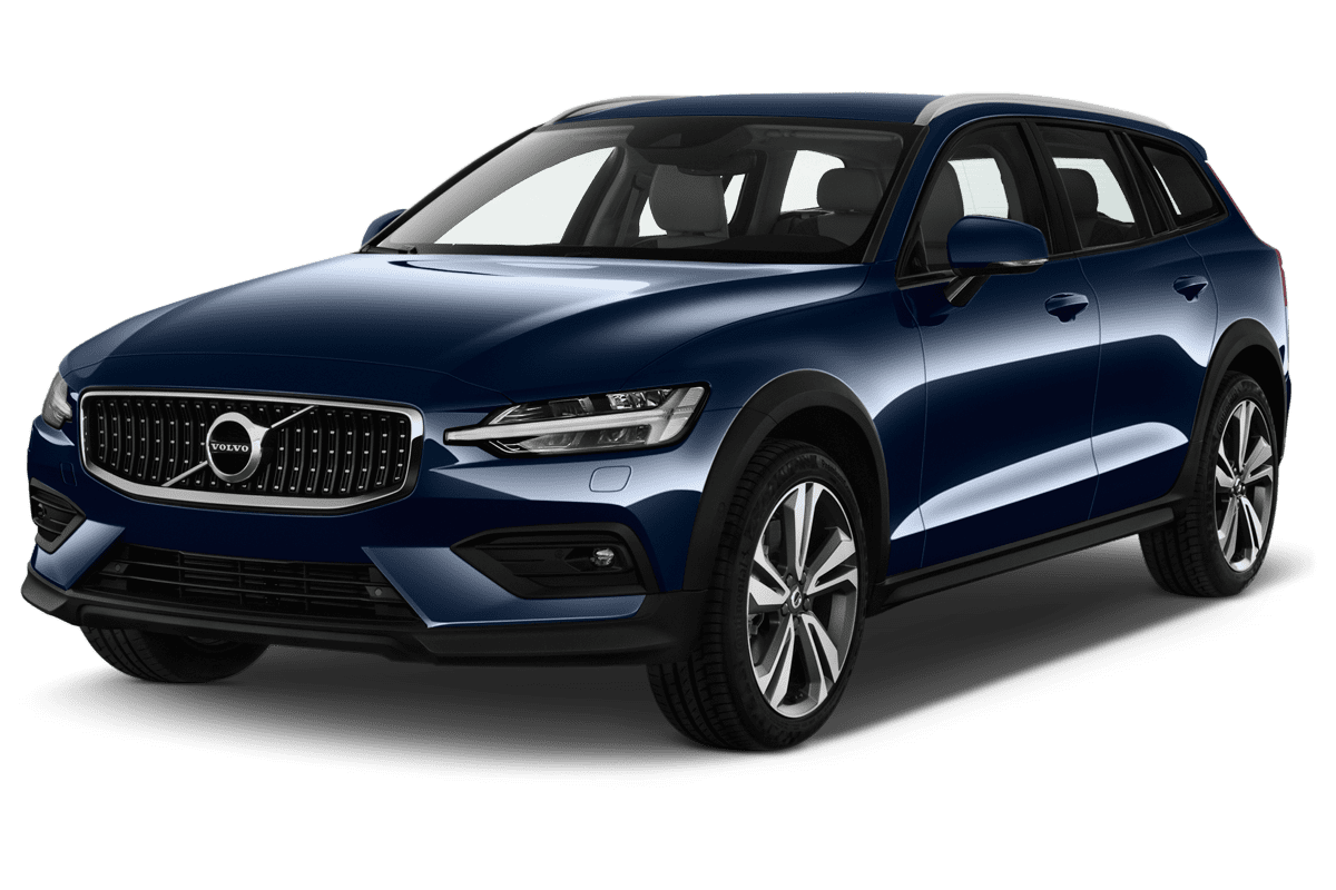 Schräge Frontansicht eines Volvo V60 Cross Country, freigestellt