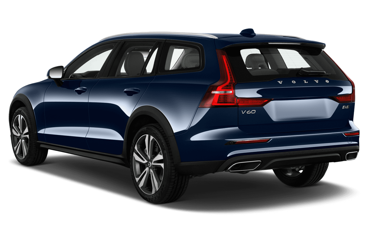 Schräge Heckansicht eines Volvo V60 Cross Country, freigestellt